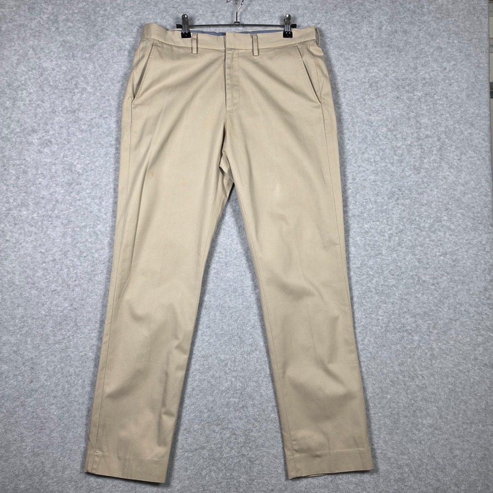 J. Crew Pants Mens Size 32x32 Khaki Bowery Slim Fit Chino Trousers Office NWT